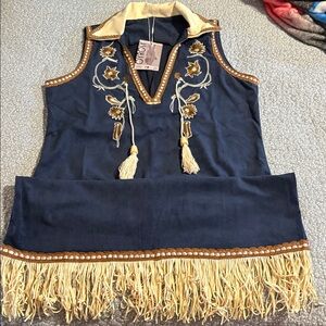 Embroidered Fringe Dress with Tassels